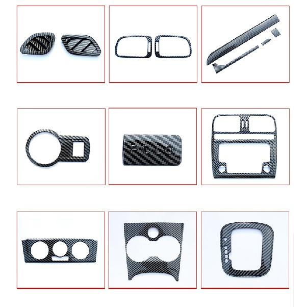Car Styling For POLO 2011 2012 2013 2014 2015 2016 2017 2018 Carbon Fiber Decorative Sequin Air Outlet ABS Patch