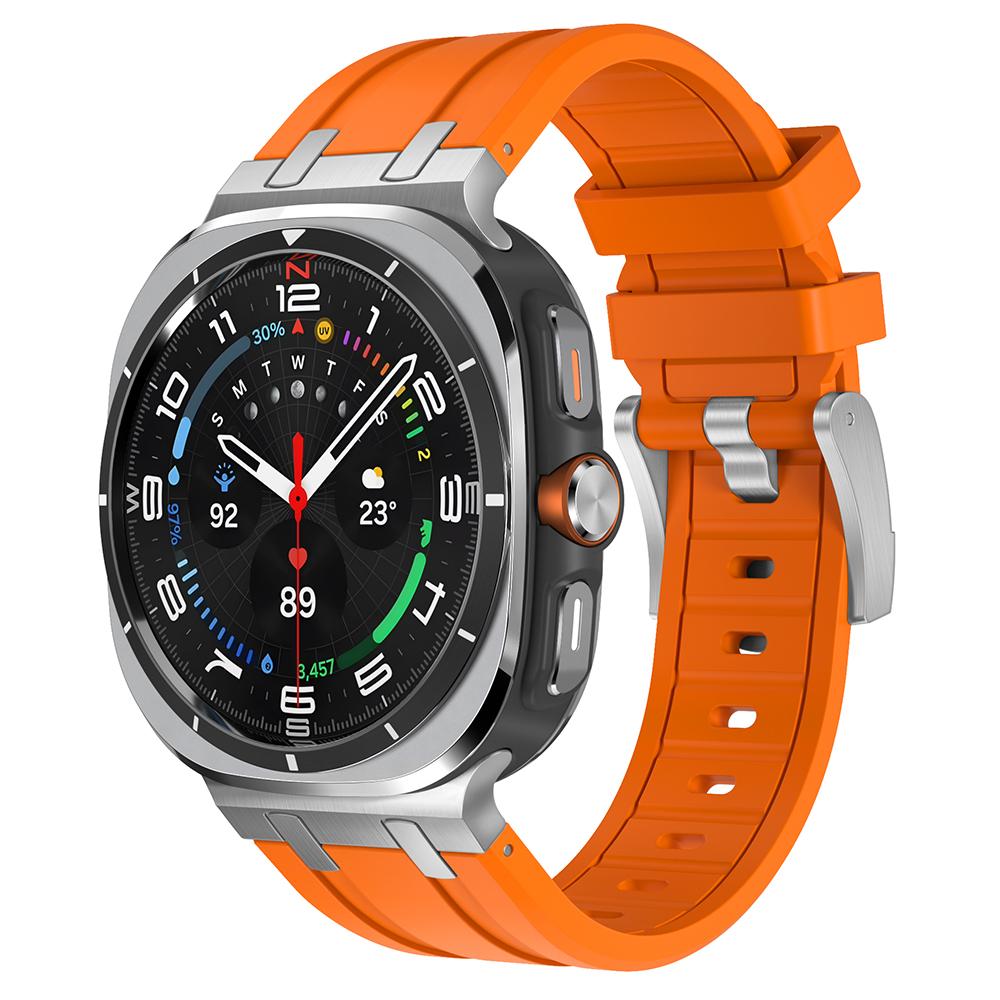 Luxury Sports Rubber Band for Samsung Galaxy Ultra Watch 47mm Curved End Silicone Strap for Samsung Ultra 7 47 47MM Men Bracelet