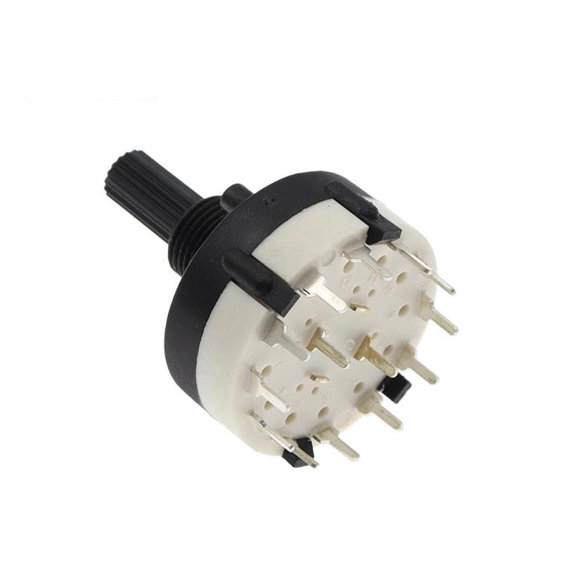 RS26 Rotary Band Selector Switch 1-4 Pole Position 3/4/6/12 Adjustable Gears for Hobbyist Electronic DIY Project Circuit Control