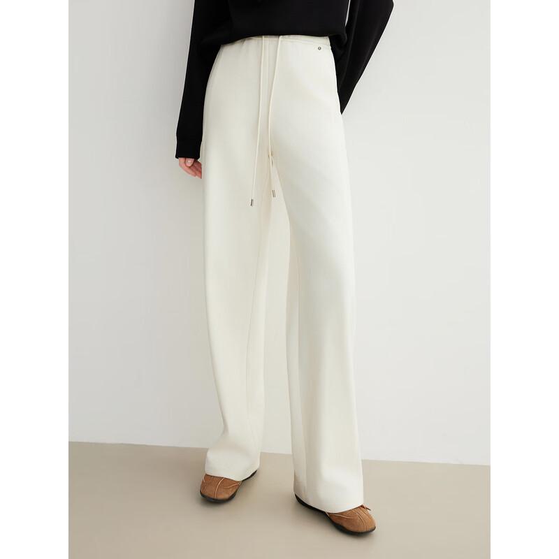 ELLE Women's Fleece-Lined Drawstring Knit Wide-Leg Pants