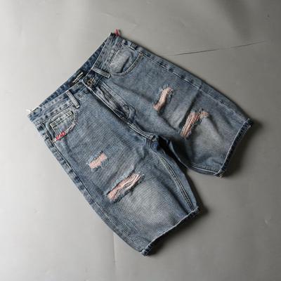 Hole Foreign Trade End Order Cut Label Summer Denim Shorts