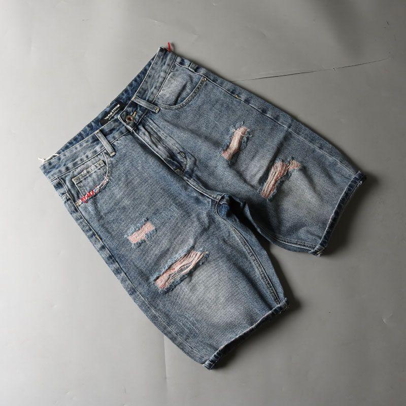 Hole Foreign Trade End Order Cut Label Summer Denim Shorts