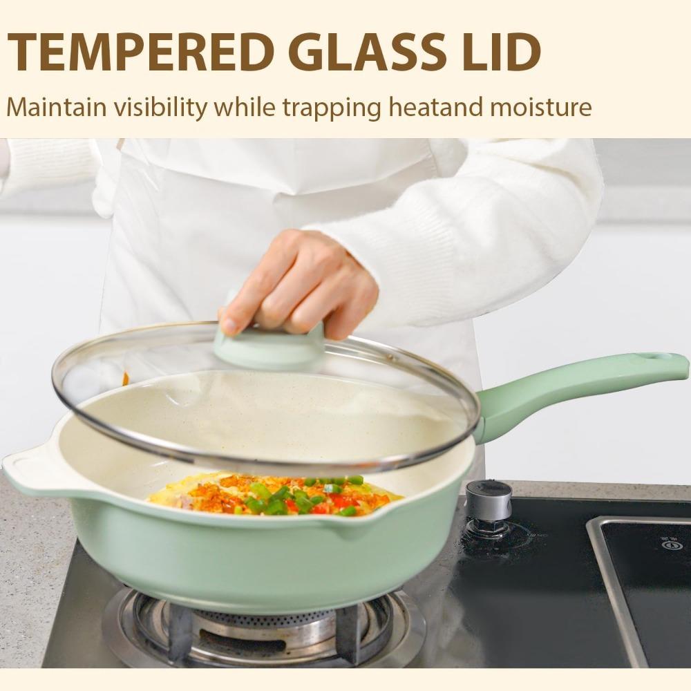 23-teiliges Töpfe- und Pfannenset Antihaftbeschichtet, Küchenkochgeschirrset mit Kasserolle, Brat- und Saucenpfannen, Ofenfest und Herdplattengeeignet