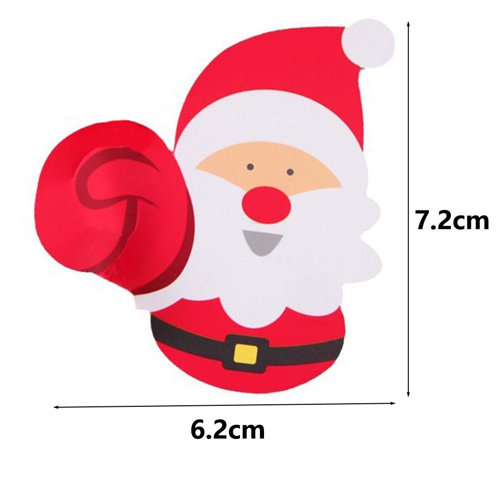 50pcs Christmas Lollipop Paper Cards Cartoon Santa Claus Penguin Kids Candy Gifts Package Wrapping New Year Party Decoration