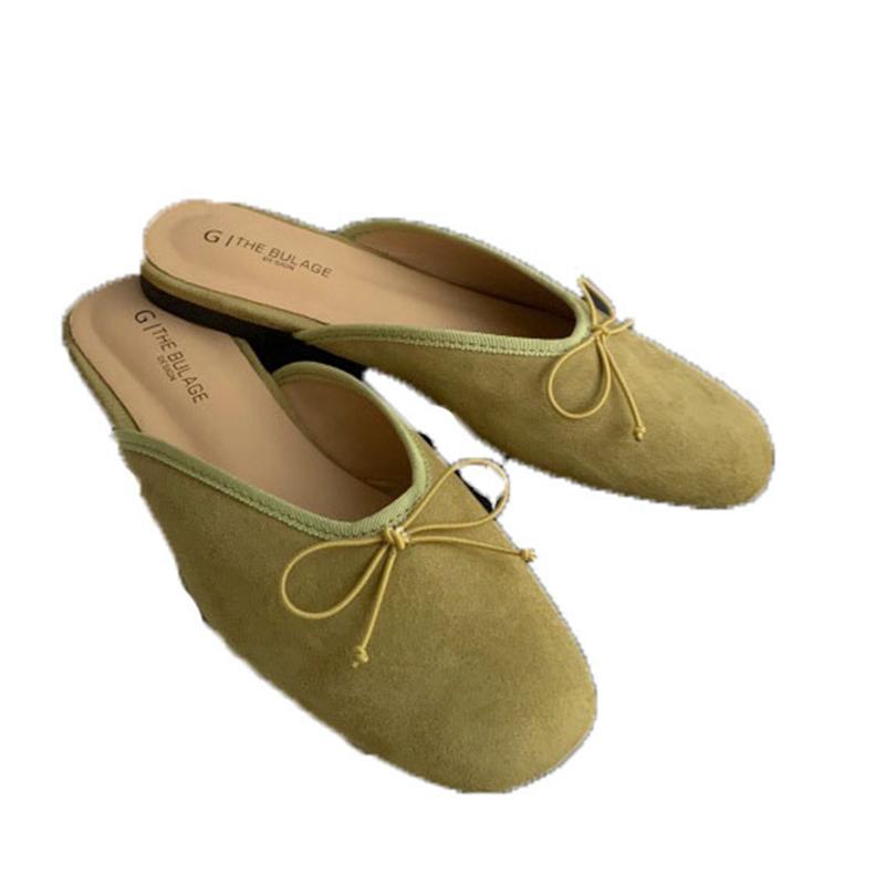 

Mules Women s Pumps Sweaty Ribbon Loafers No Heels Flat Shoes Running Spring/Summer Sandals Sabot Slippers For Going Out