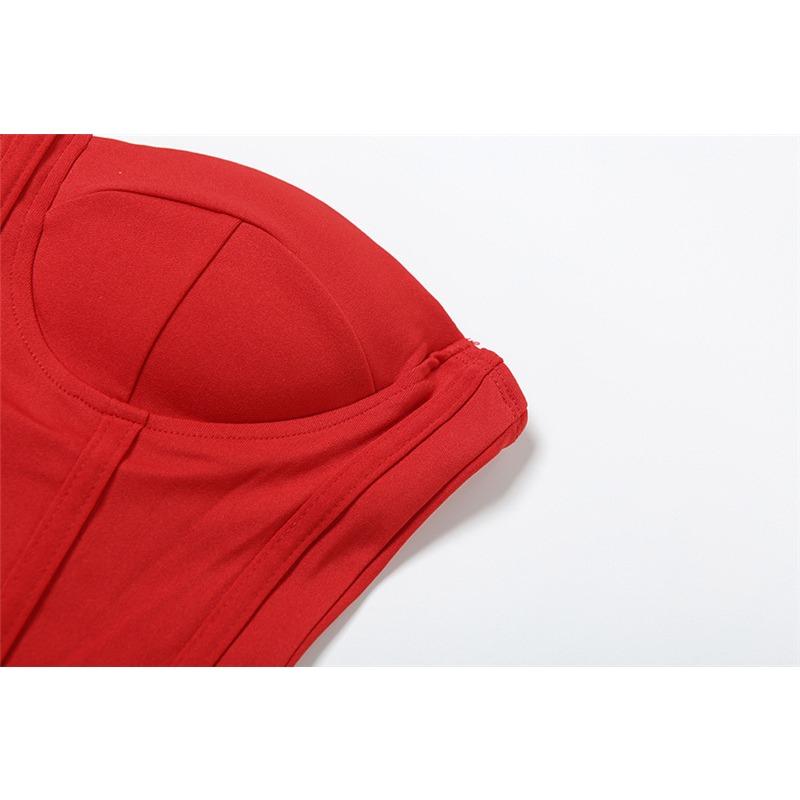 Fall Women's Solid Color Slim-fit Street Fashion Straight-neck Strapless Dress