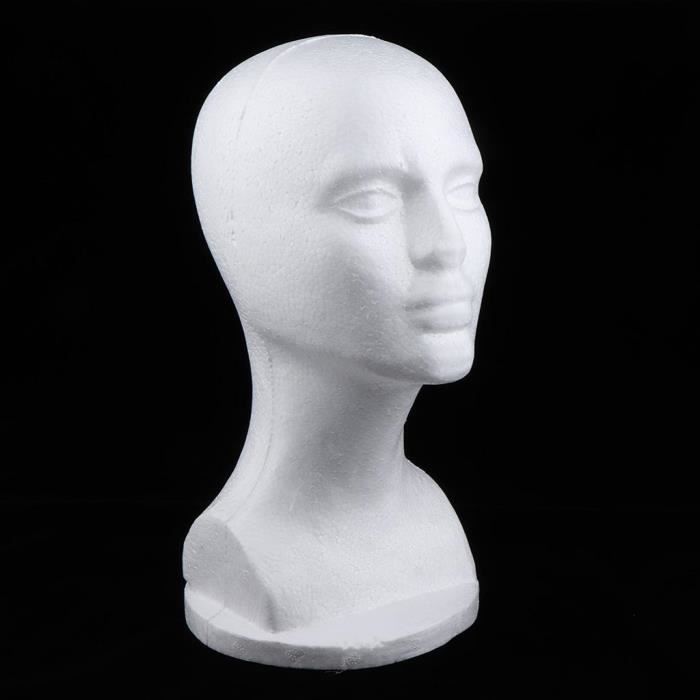 Tête de mannequin en mousse - Styromousse - Mixte - Pour stand - Mannequin féminin