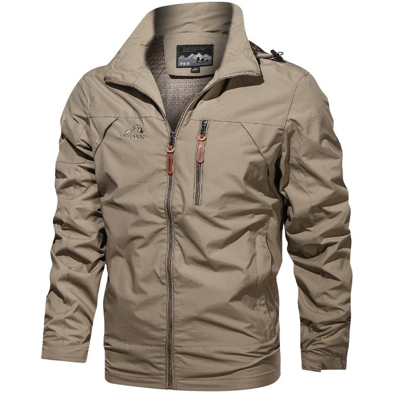 Men Outdoor Jackets Soft Comfortable Breathable Windbreak Solid Color Design Casual Fashion Versatile Autumn Winter Jackets