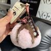 Cute Rabbit Fur Cotton Bolls Keychain Car KeyRing Pendant Plush School Bag Pendant Gift Kawaii Backpack Keychains Accessories