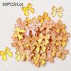 50/100 pezzi Rosa Bianco Kawaii Fiocco Ciondolo per Unghie 3D Resina Fiocco Flatback Gemme per Unghie 8*10mm Strass Gioielli per Nail Art #Papillon