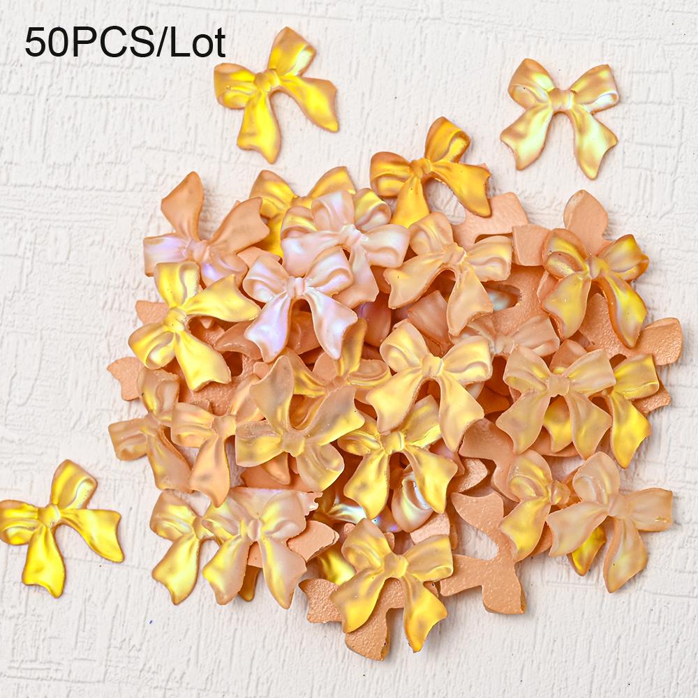 50/100 pezzi Rosa Bianco Kawaii Fiocco Ciondolo per Unghie 3D Resina Fiocco Flatback Gemme per Unghie 8*10mm Strass Gioielli per Nail Art #Papillon