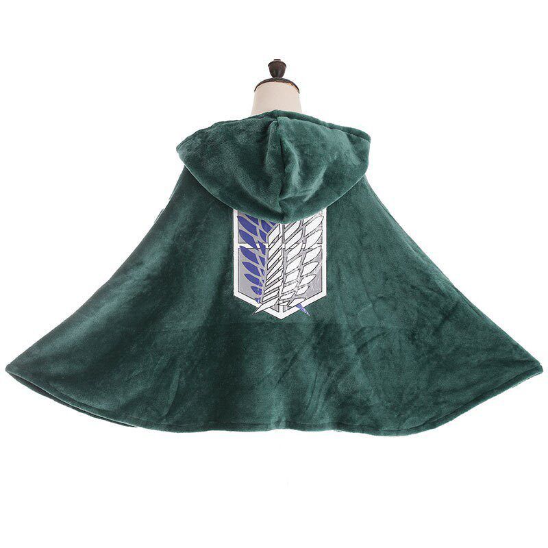 Attack on Titan Cosplay Costume Wings of Freedom Cloak Survey Corps Flannel Cape Attack Flannel Cloak S