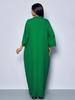 European Cross-Border Extra Large V-Neck Dress - Solid Color, Modern Style, Light Luxury
