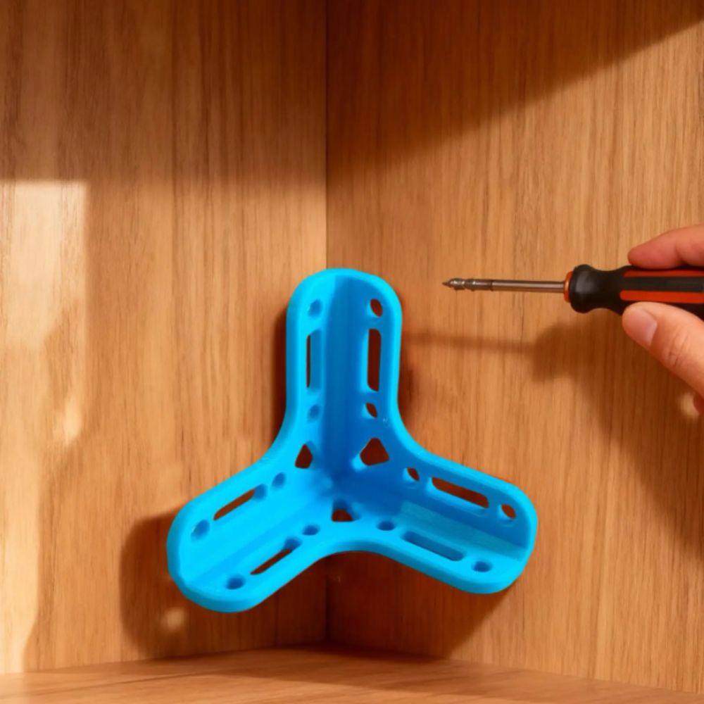 Heavy Duty Corner Brace Brackets Steel Material Blue Color Triangle Steel Angle Support Orange Color Durable PLA Corner Guard