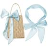 Women Satin Neck Scarf, Solid Color Thin Hair Tie Waistband