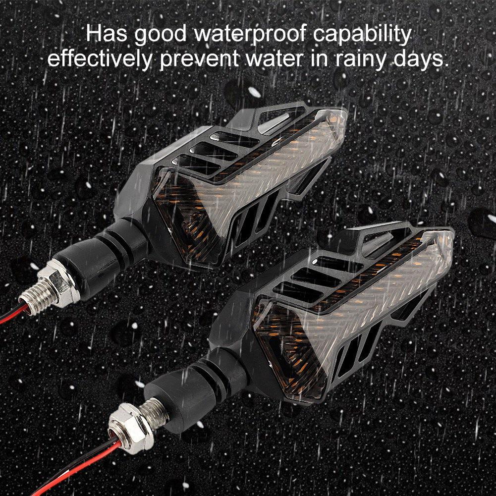 1Pair Motorcycle LED Water Flowing Turn Signal Light Indicator Blinker Lamp Universal
