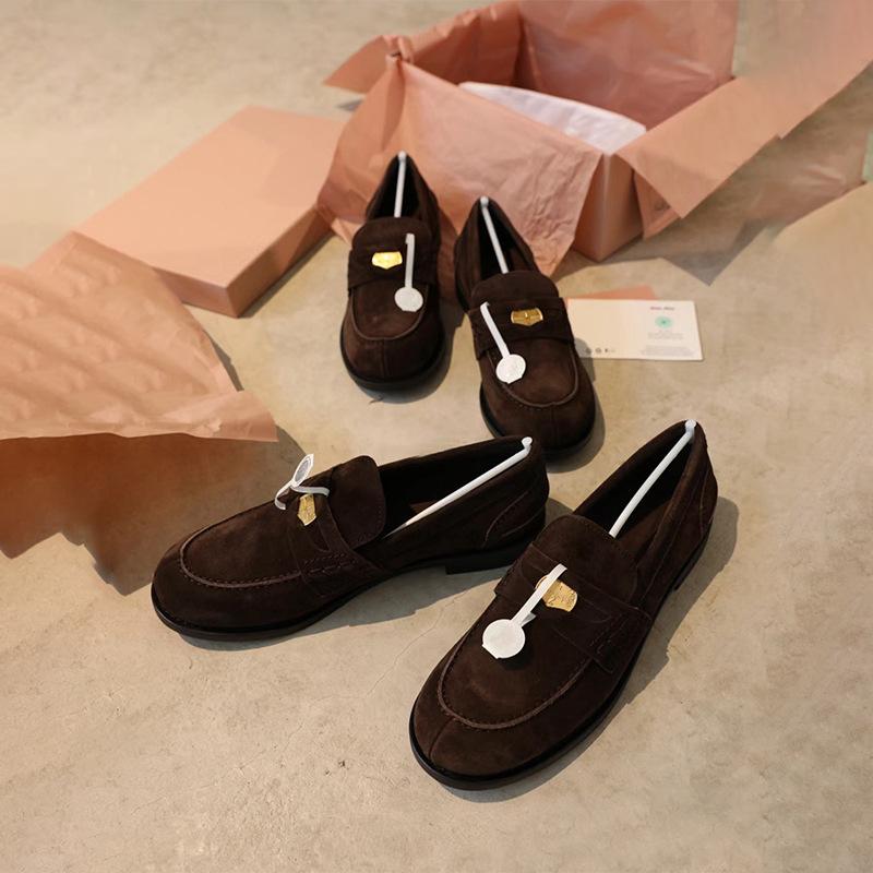 Sheepskin version~ Leather one-pedal lazy loafers women's 2025 spring and autumn new retro low-heeled small leather shoes single shoes