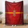 Coperta in Flanella con Stemma di Spagna, Poliestere Morbido, Design Moderno, Per Tutte le Stagioni per Campeggio, Viaggi, Regali per Feste o Compleanni