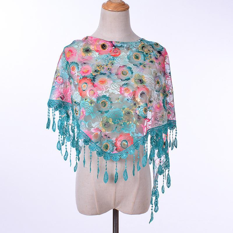 Summer Church Shawl Lace Veil Rose Scarf Bandana Church Prayer Wedding Mantilla Chapel White Embroidered Hijab Women Scarves