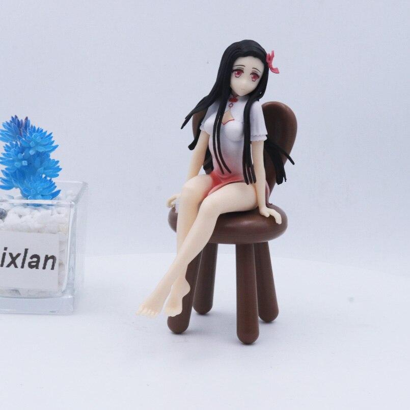 Demon Slayer Anime Figure Kamado Nezuko Pvc Action Figure Noodle Pressure No Yaiba Kimetsu Figurine Model Doll Toys