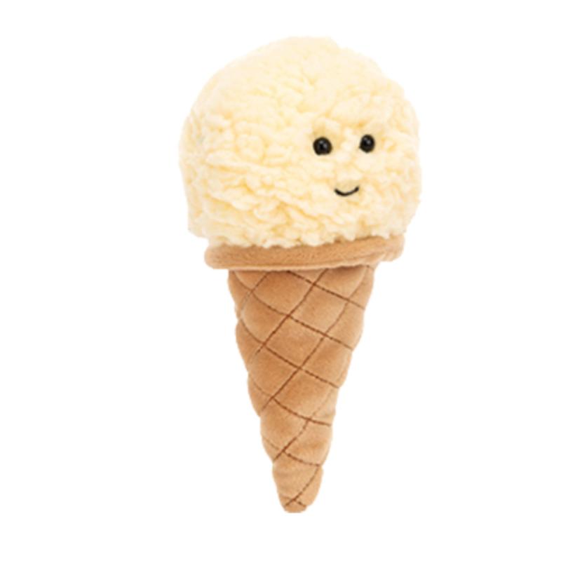Jellycat Fun Food Series Charming Vanilla Ice Cream Cute Doll Plush Doll 18cm Tall