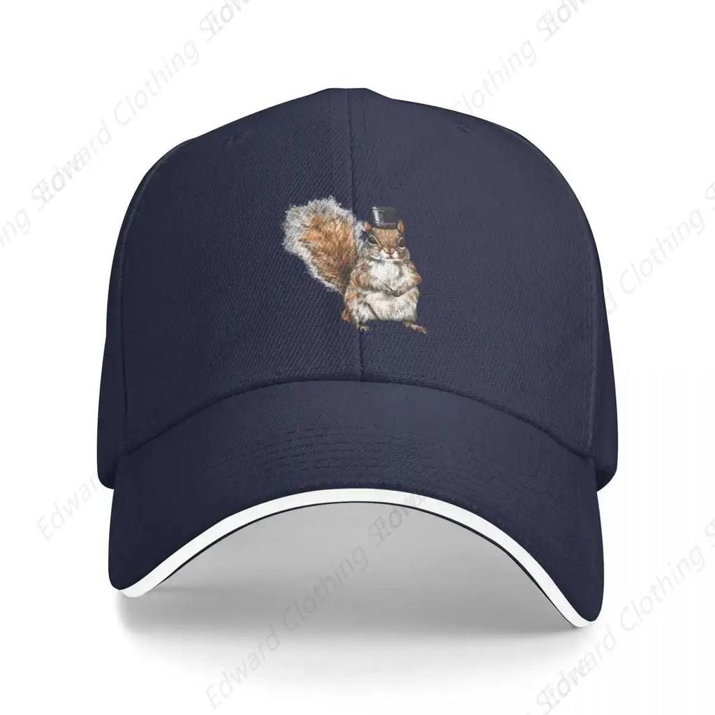 Squirrel In a Top Hat - Cute Furry Animals Baseball Cap Derby Hat Black Beach Outing Women's Golf Wear Men's