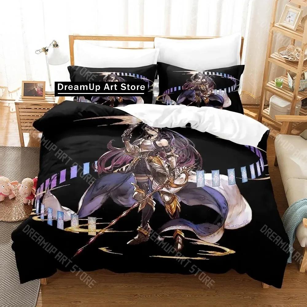 3D Print Granblue Fantasy Bedding Set Single Twin Full Queen King Size Bed Set Aldult Kid Bedroom Duvetcover Sets 3D Print Anime