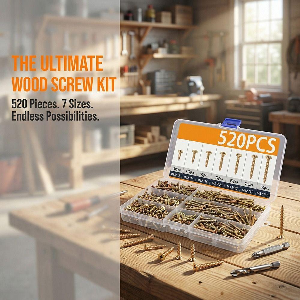 M 3.5 Self-Drilling Wood Screws Carbon Steel Wood Screws  Flooring Installation