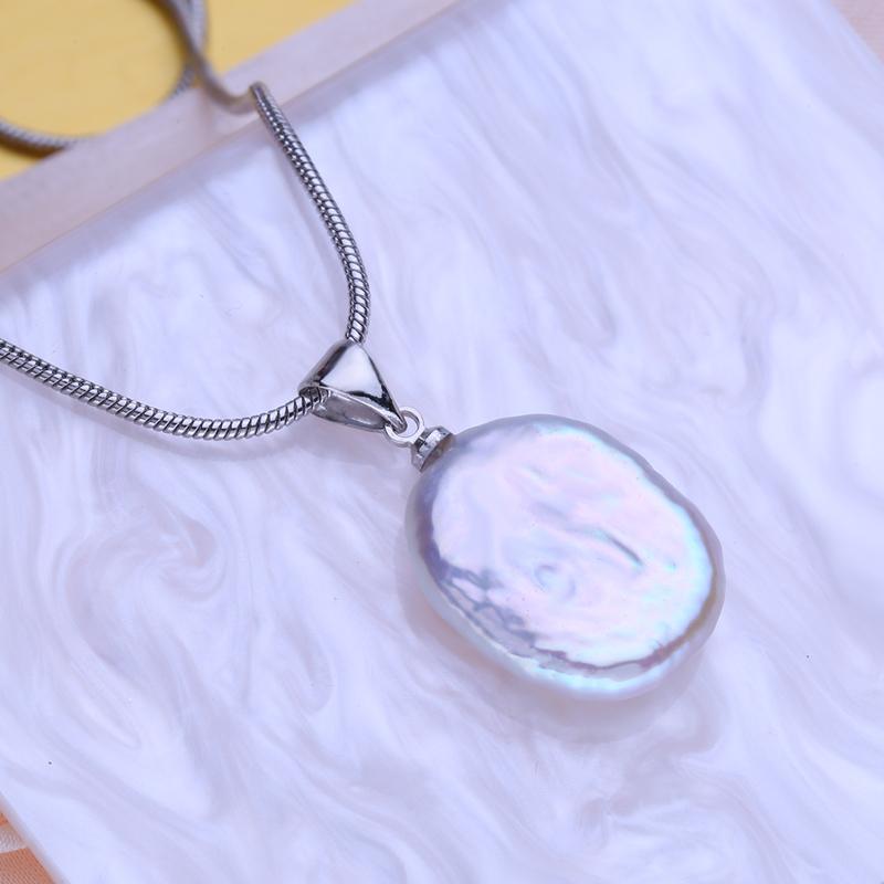 SENIKO Natural Freshwater Big Baroque Pearl Necklaces For Women Fashion Flower Pendant With Chain Birhday Gift
