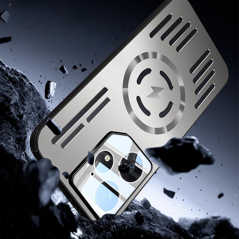 Metal Heat Dissipation Shockproof Magnetic Case For Realme Neo7 Neo 7 Magsafe Aluminium Alloy Hard Cover Bumper Shell