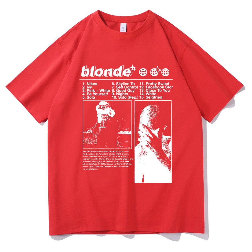 Best Famous Rapper Frank Hip Hop Oversized T Shirts Ocean Fashion Streetwear Men s Blond T-shirt Men Women Vintage Casual Tees S