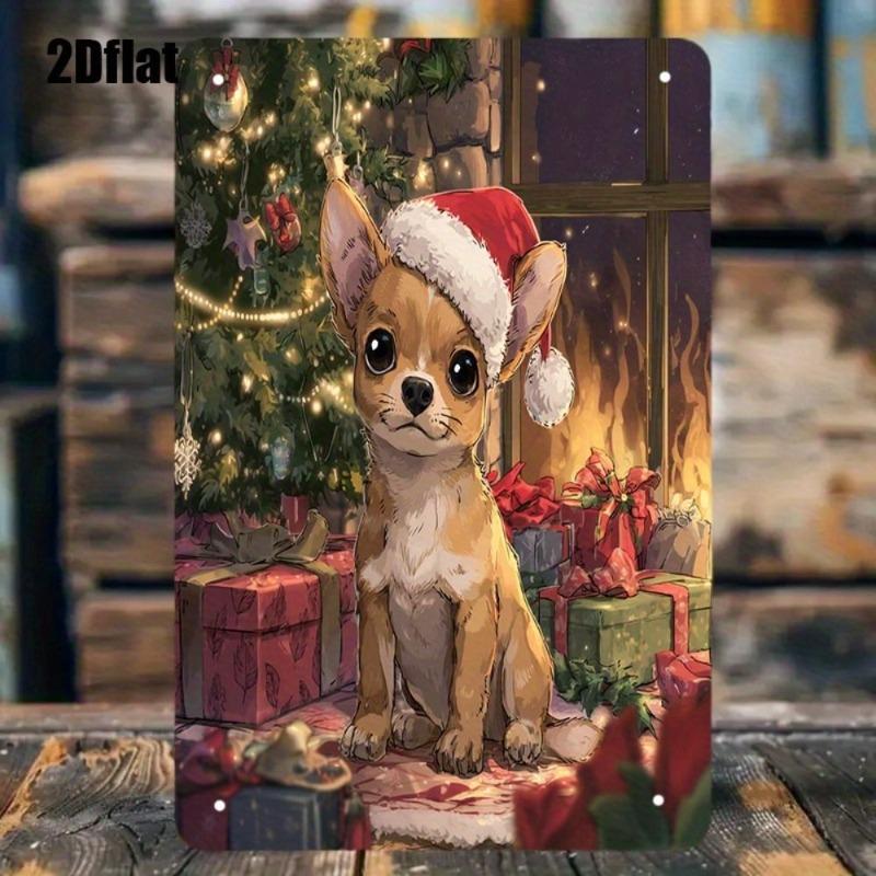 Vintage Merry Christmas Metal Sign, Retro Holiday Wall Decor 20x30cm