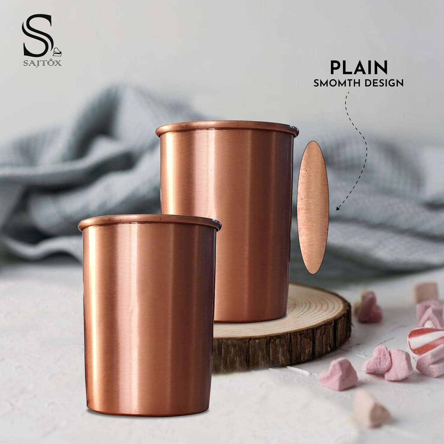 

Кружки из чистой меди для питья - Аюрведическое здоровье Чашки из чистой меди – 2 шт.. набор - 312 мл (11 жидких унций) медный