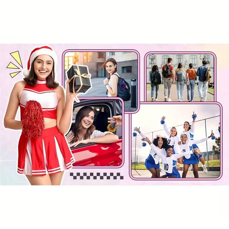 Kolorowe breloczki pomponowe cheerleaderskie Cheerleading Breloczek Zawieszka Folia Torba Wisiorek Uroczystość Upominki Akcesoria do tańca
