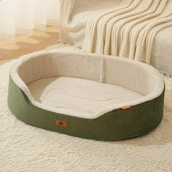 Cama para Cão de Tecido Oxford: Ninho Oval Quatro Estações para Animais de Estimação
