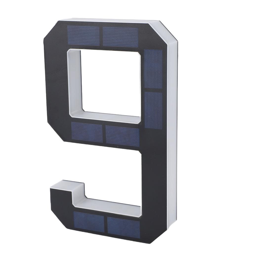 LED House Number 9 Solar Powered Auto Light Sensing Water Proof Backlit Illuminated Address Number for Home Store