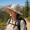 Summer Fisherman Hat, Breathable Mesh Big Brim Quick-Drying Sun Hat, Sweat-resistant Bucket Hat for Hiking Camping Fishing Outdoor Use