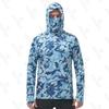 Camouflage Kapuzenpullover Maske Integrierter Angelanzug Leichter Sonnenschutz Eis Seide Langarm Luya Herren