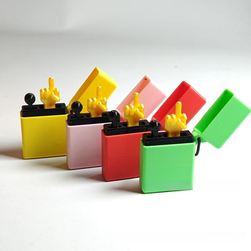 Funny Middle Finger Lighter Model, 3D Printed Middle Finger Prank Gift Quit-Smoking Buddy Perfect Gag Gift (Not A Real Lighter)
