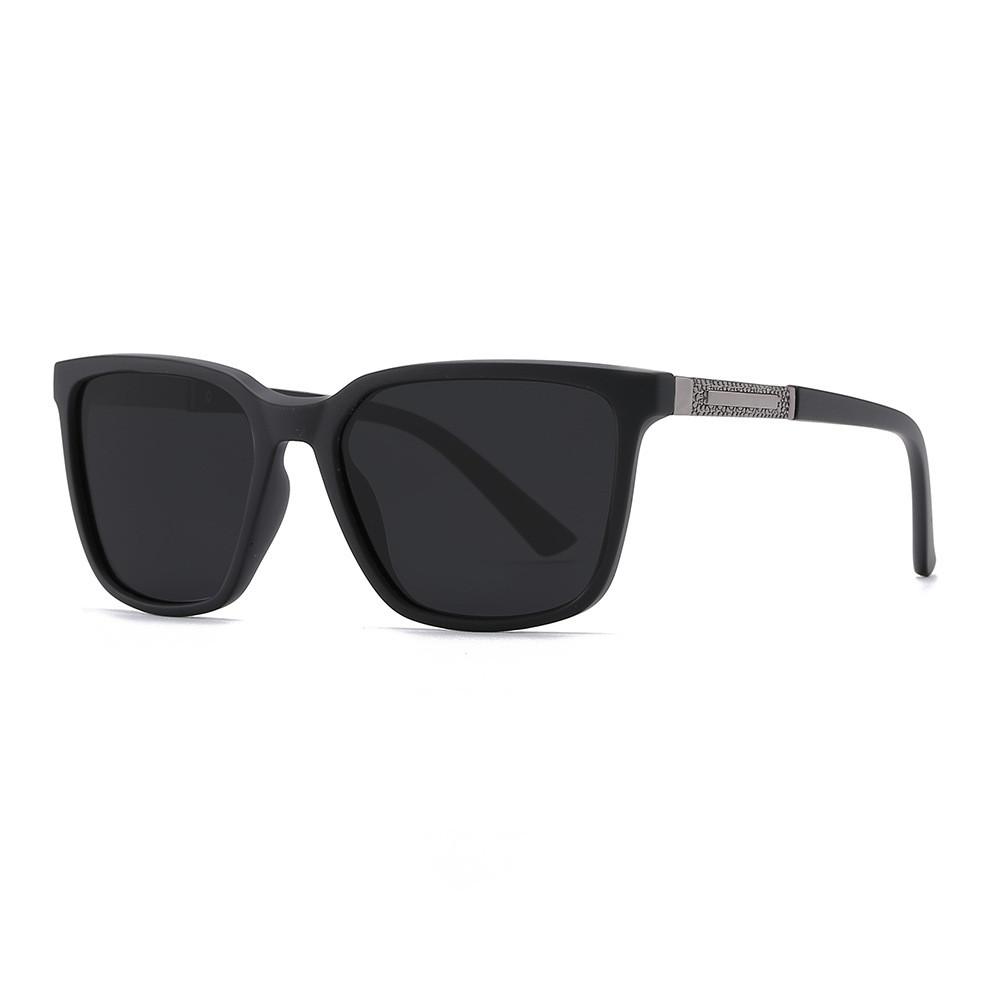 Classic Black Fullframe Polarized Sunglasses With Tac Lenses For Outdoor Activities And Commuting Sand Black Gray