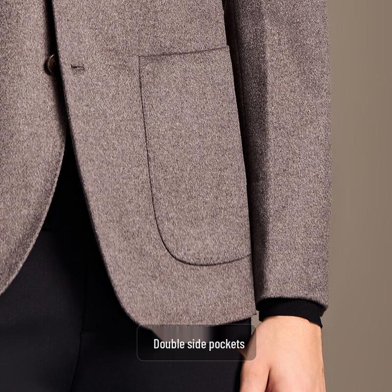 Antonio Men's Luxury Silk Cashmere Wool Blend Short Business Overcoat