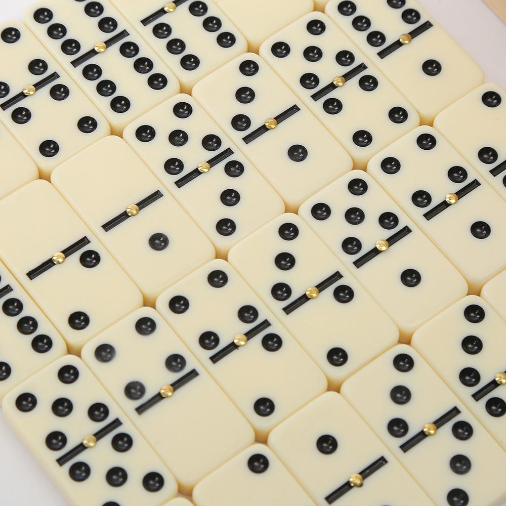 Dominoes Board Game Set: Educational Wooden Box Toy for Chess and Card Games
