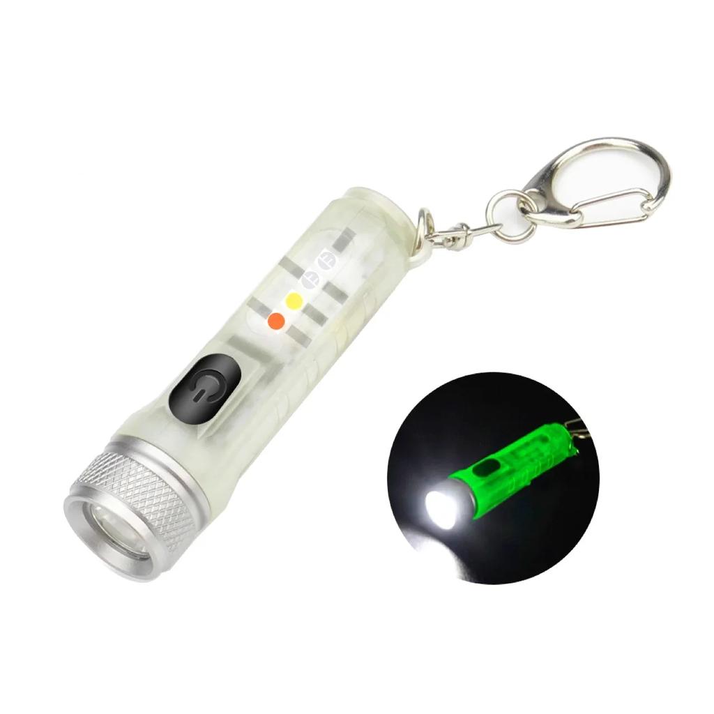 Mini Keychain Flashlight LED Rechargeable Torch Portable Magnetic USB Charging Flashlight High Power Camping Long Range Lantern