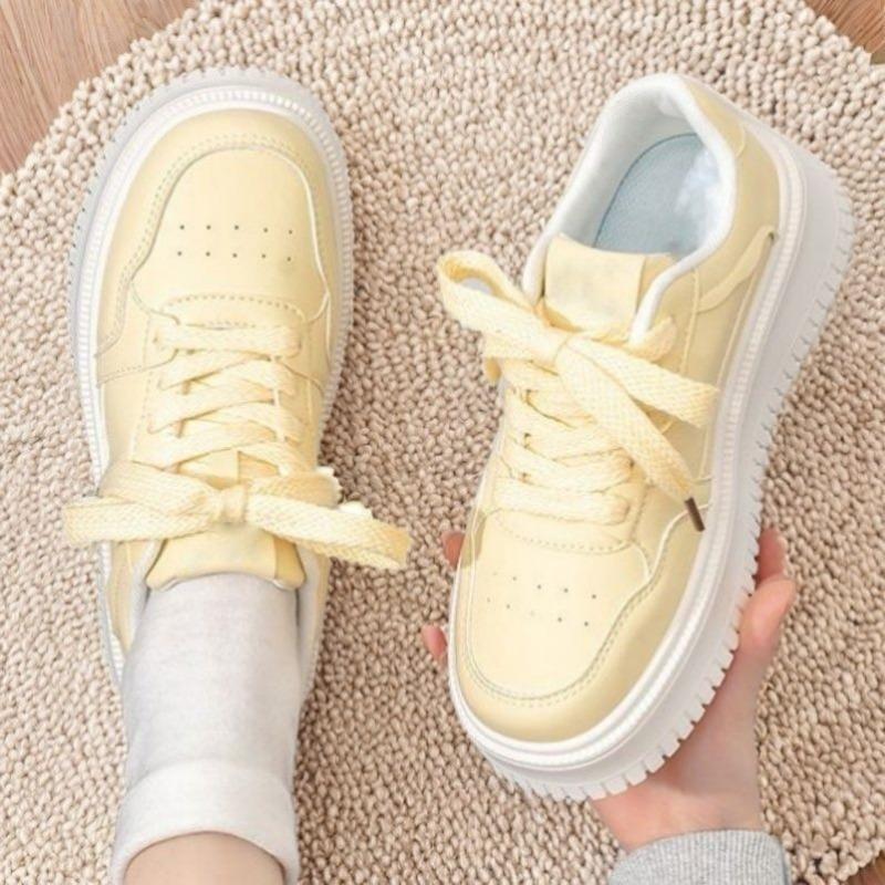 Women's New Little White Shoes Thick-soled Versatile Board Shoes Soft-soled Heightening Casual Sports Shoes Board Shoes Thick-soled Little White Shoes