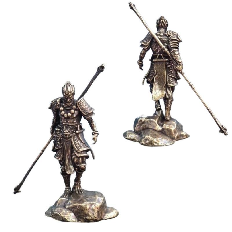 Stunning Black Wukong Mini Statue Crafted From Durable Copper For Collectors