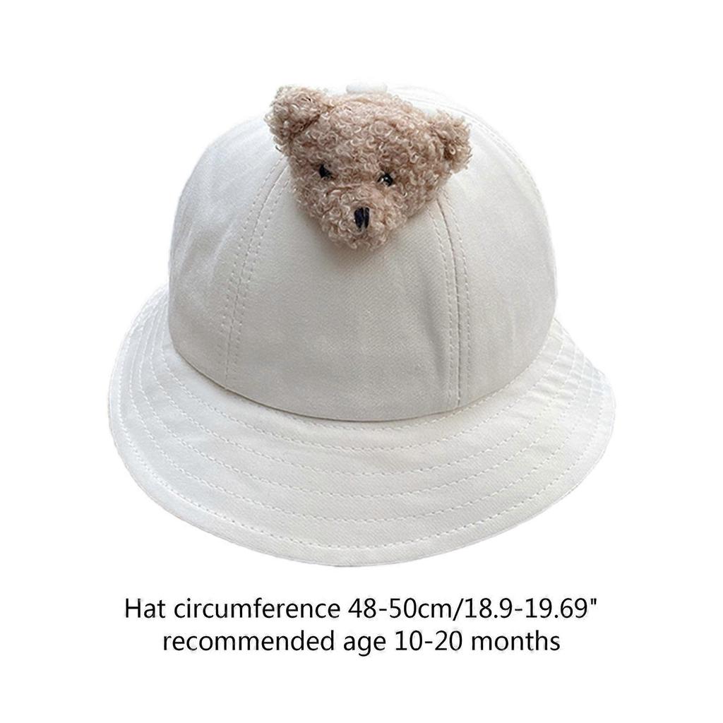 Children Bucket Hat Windproof Spring Hat Sun Protective Infant Fisherman Hat Skin Friendly Toddler Visor-Hat Camping Hat  off white