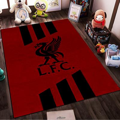 Liverbird Logo Red Rug Design Non-slip Rug Suitable for Living Room and Bedroom Sofas