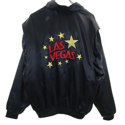 VEGASBLUES Back Embroidery Nylon Jacket XL Black Men's Used