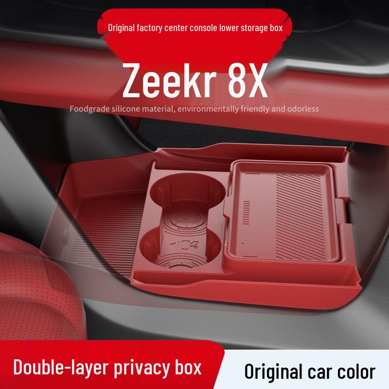 Silicone Storage Box for Zeekr 8X Car Console - Compatible with 26 Models