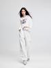 Tuogu Trend Women's White Wide-Leg Multi-Pocket Cargo Pants
